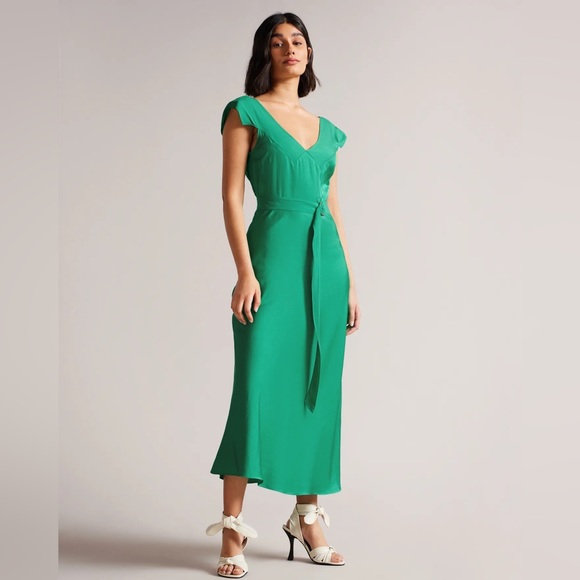 Brand NEW! Never worn Ted Baker green midi dress - Picture 1 of 4